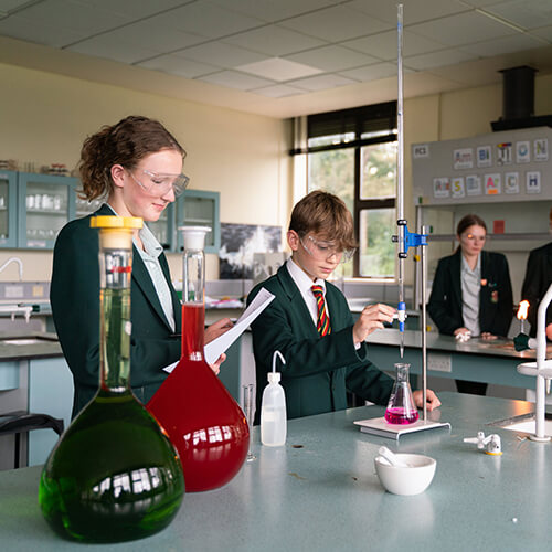 Students in a chemistry lab