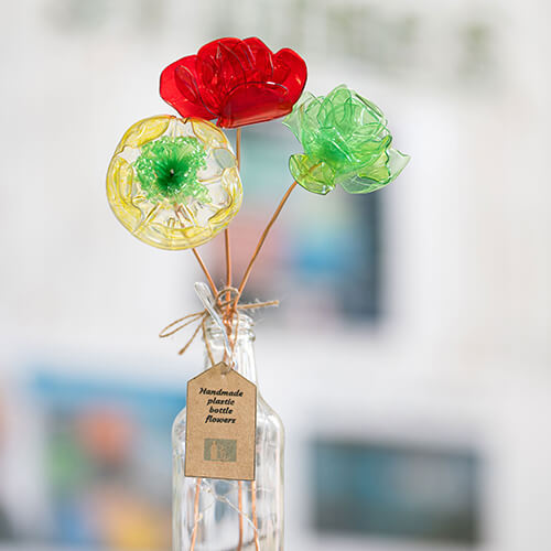 Handmade plastic bottle flowers