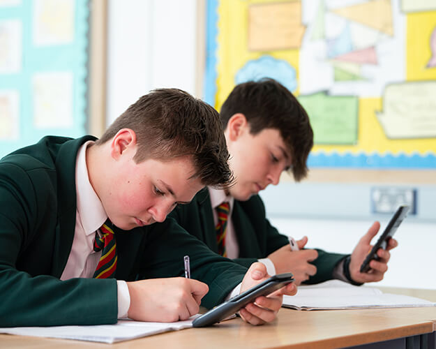 Students using calculator